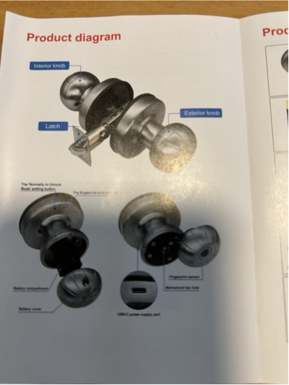 SOOWAY Intelligent Knob Lock Three Unlocking Methods Black - Picture 5 of 9